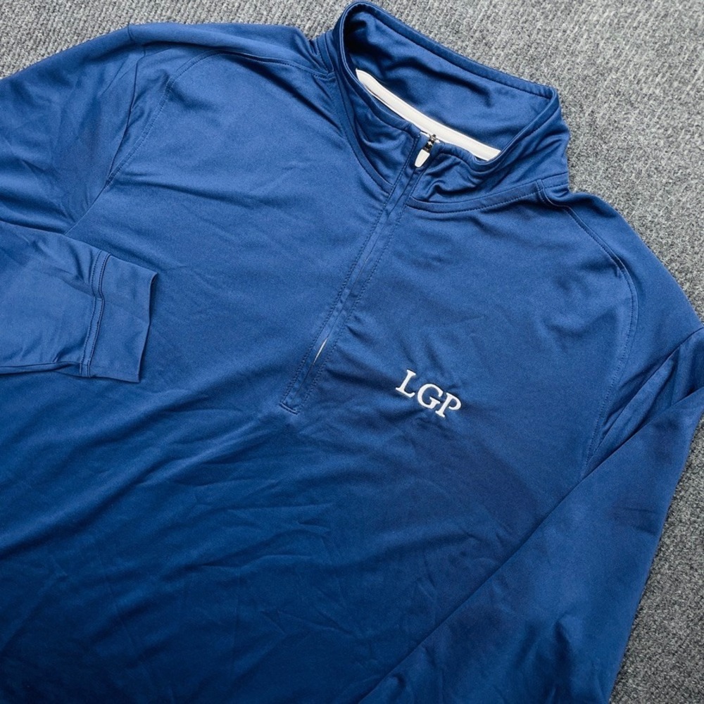 johnnie-O Mens M 1/4 Zip Golf Pullover Blue Twilight Performance Monogram LGP